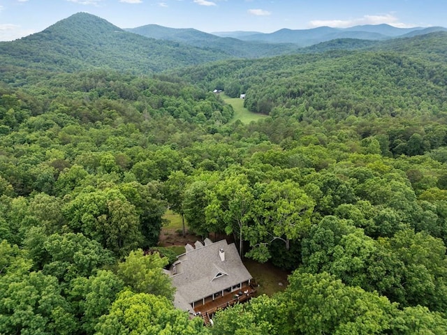 aerial view featuring a mountain view