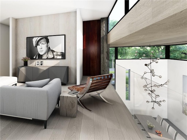 living room featuring hardwood / wood-style flooring