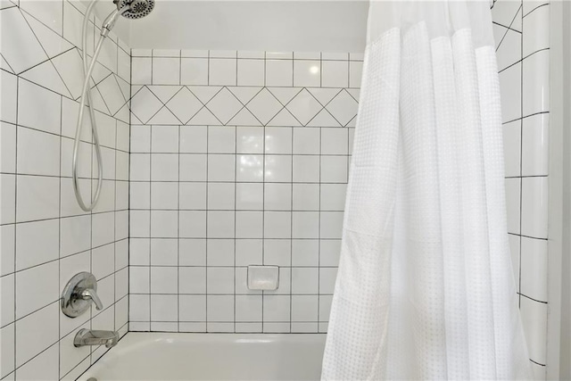 4011 Charrwood Trce, Marietta, GA 30062 - full bathroom featuring shower / bath combo with shower curtain