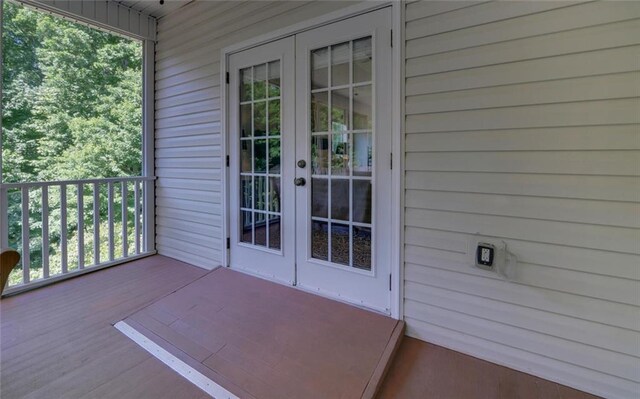 exterior space with french doors