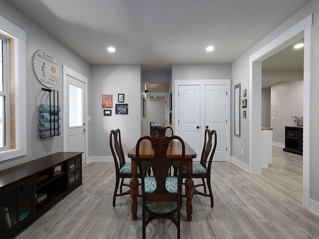 712 Broken Arrow, Waleska, GA 30183 - dining space with light wood-style flooring and recessed lighting