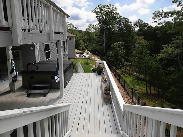 712 Broken Arrow, Waleska, GA 30183 - deck featuring a hot tub