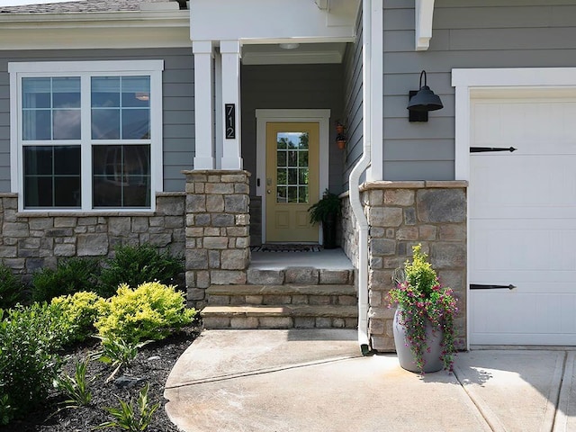 712 Broken Arrow, Waleska, GA 30183 - view of exterior entry with stone siding and covered porch