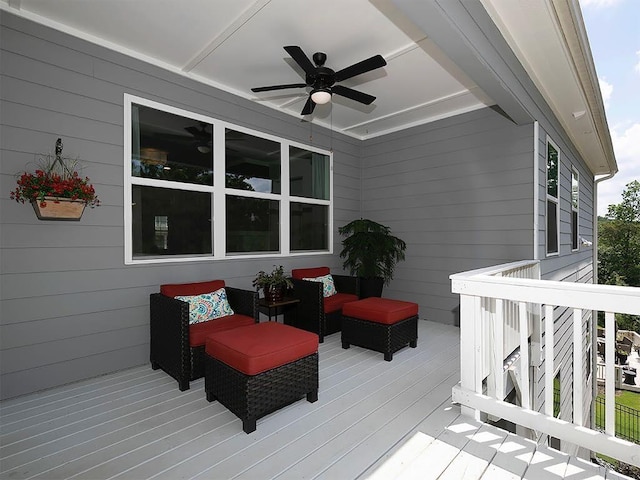 712 Broken Arrow, Waleska, GA 30183 - wooden terrace featuring ceiling fan