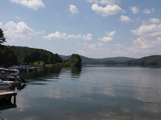 712 Broken Arrow, Waleska, GA 30183 - water view with a mountain backdrop and a dock