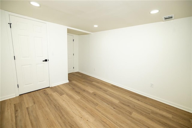 4336 Parkview Dr, Lithia Springs, GA 30122 - unfurnished bedroom featuring baseboards, visible vents, recessed lighting, and light wood-type flooring