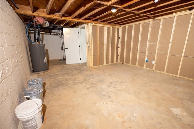 4336 Parkview Dr, Lithia Springs, GA 30122 - unfinished basement with water heater and concrete block wall
