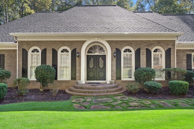 exterior space featuring a lawn