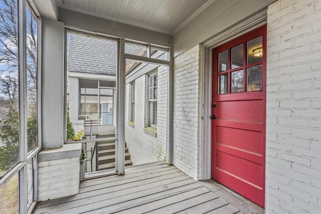 view of unfurnished sunroom