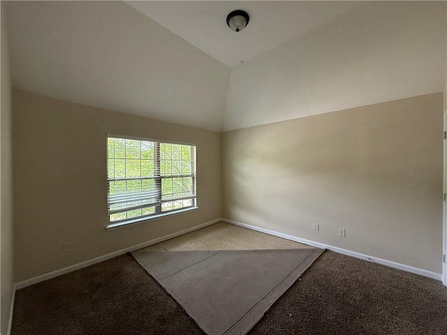 381 Plymstock Dr, Mcdonough, GA 30253 - carpeted empty room featuring baseboards and vaulted ceiling