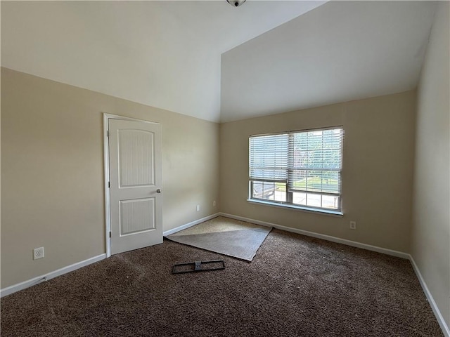 381 Plymstock Dr, Mcdonough, GA 30253 - unfurnished room featuring lofted ceiling, carpet floors, and baseboards