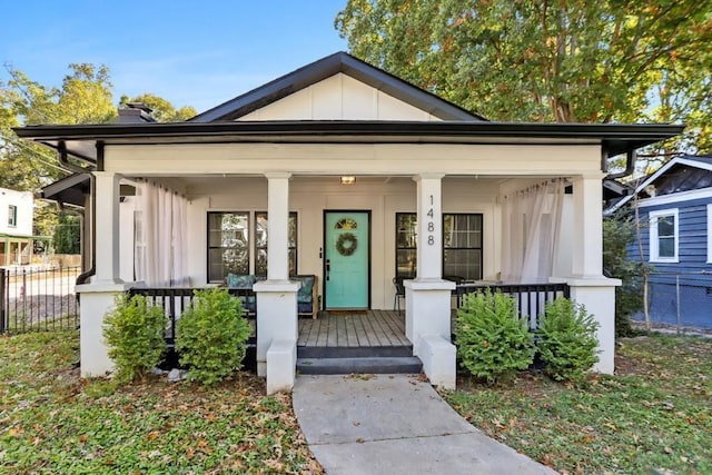 bungalow-style home with covered porch