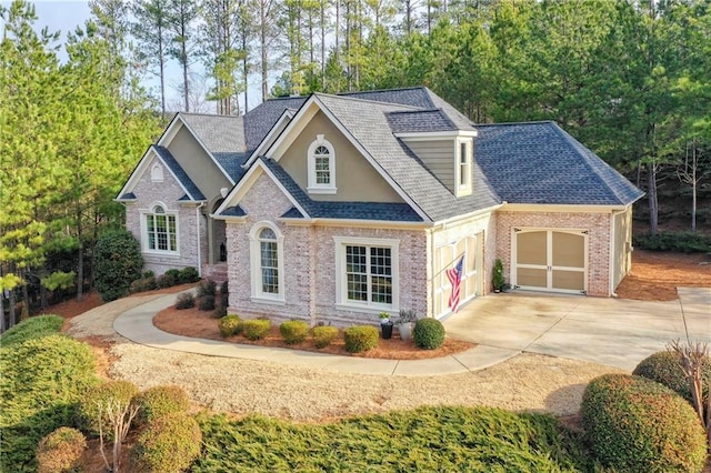 view of front of house with a garage