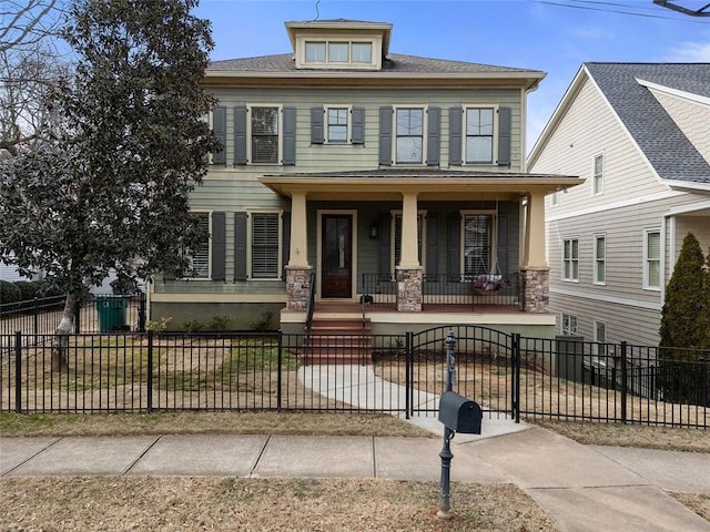 view of front facade featuring a porch