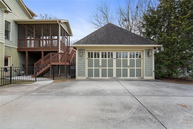 view of garage