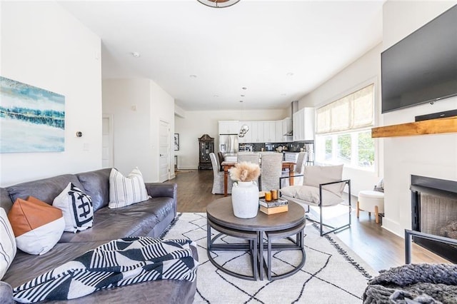 living room featuring light hardwood / wood-style flooring