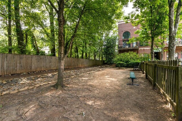 view of yard with fence