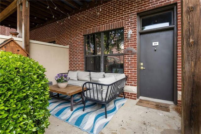 exterior space with an outdoor living space