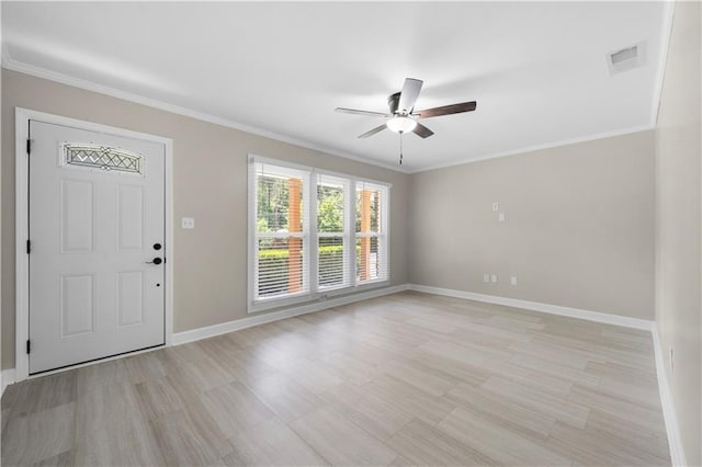 2159 Fairburn Rd SW, Atlanta, GA 30331 - foyer entrance with a ceiling fan, baseboards, and crown molding