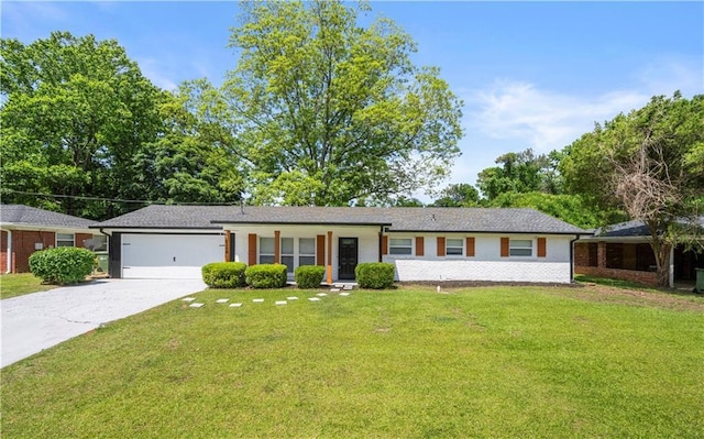 2159 Fairburn Rd SW, Atlanta, GA 30331 - ranch-style house featuring driveway, an attached garage, a front yard, and brick siding