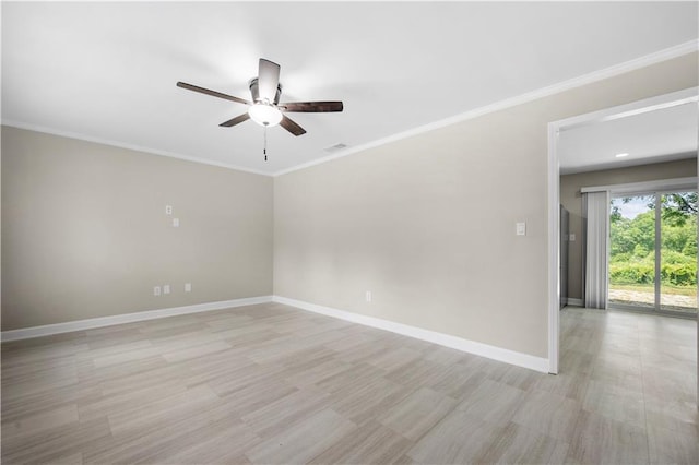 2159 Fairburn Rd SW, Atlanta, GA 30331 - unfurnished room with ceiling fan, baseboards, light wood-style flooring, and ornamental molding
