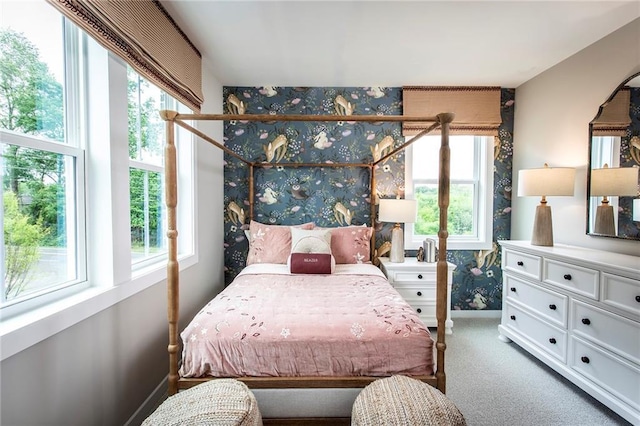7505 Woolf Way, Cumming, GA 30028 - bedroom featuring carpet floors, baseboards, and wallpapered walls