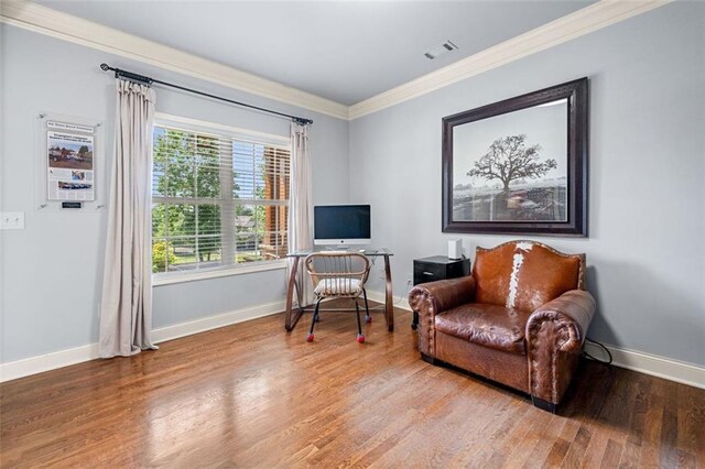 501 Rabun Ct, Canton, GA 30115 - living area with crown molding and wood finished floors
