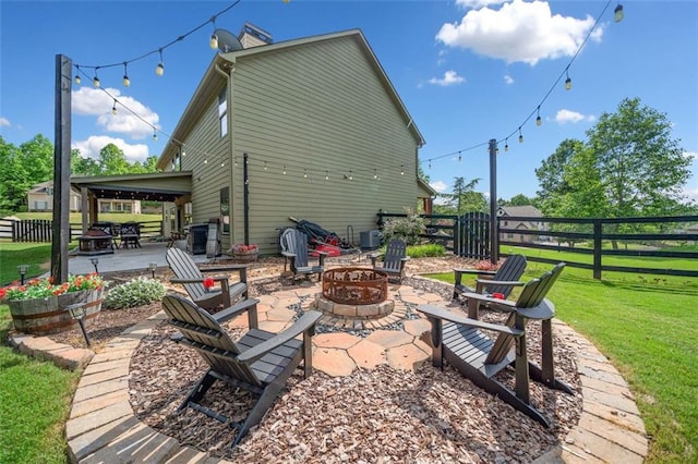 501 Rabun Ct, Canton, GA 30115 - view of patio / terrace with an outdoor fire pit
