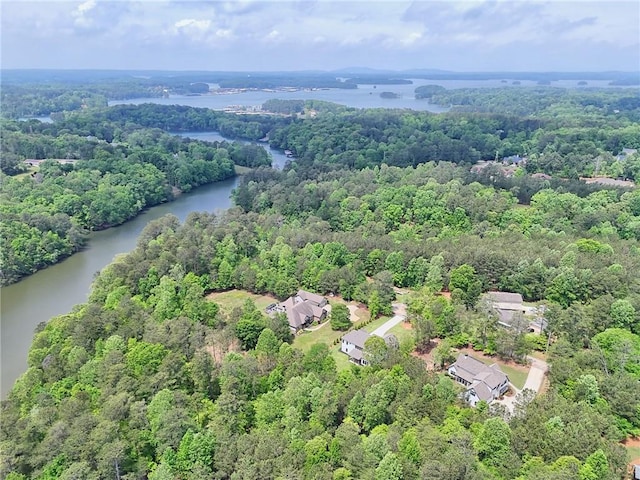 6449 Snelling Mill Rd, Flowery Branch, GA 30542 - aerial view of a nearby body of water and a heavily wooded area