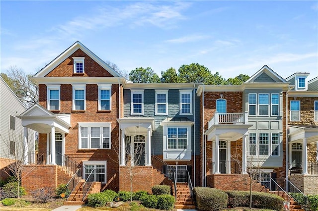 view of front of home with brick siding