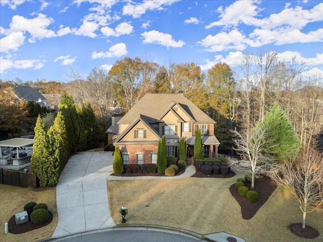 view of property with a front lawn