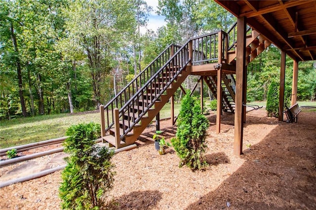 view of playground with stairs