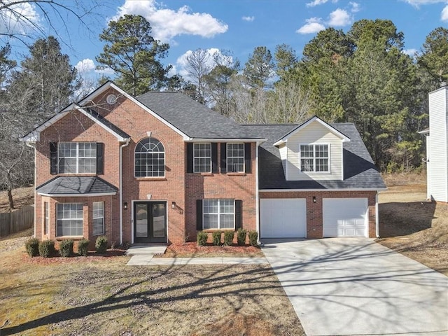 view of front of house with a garage