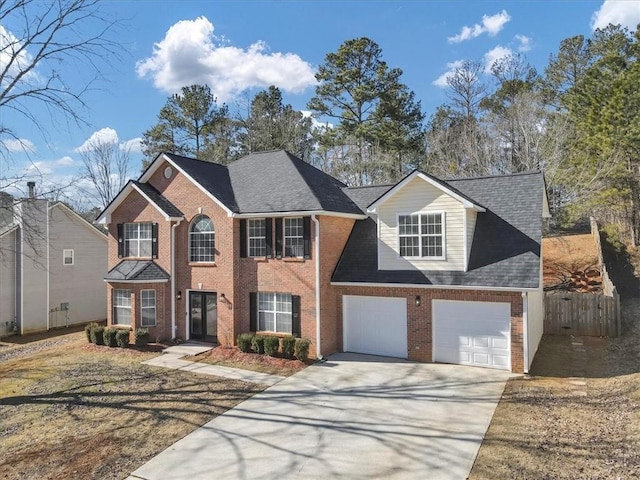 view of front of house with a garage