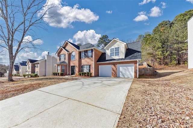 view of front of house with a garage