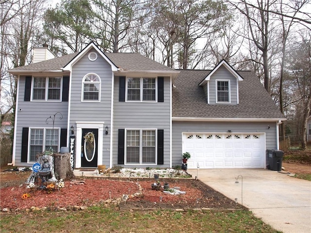 view of front facade with a garage