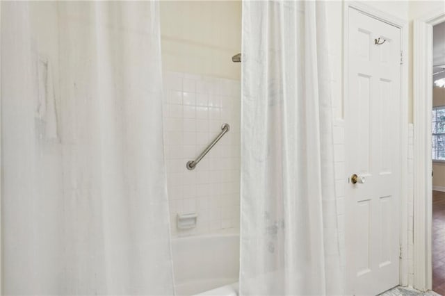 full bathroom featuring shower / bath combo