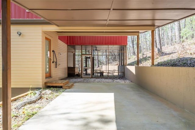view of patio featuring a carport