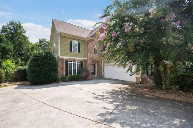 5737 Russell Ct, Douglasville, GA 30135 - view of front of property with concrete driveway and stone siding