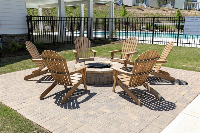 2676 Brookview Ln NW, Atlanta, GA 30318 - view of patio / terrace featuring a fire pit and a community pool