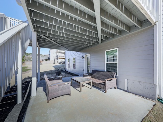 view of patio with an outdoor living space