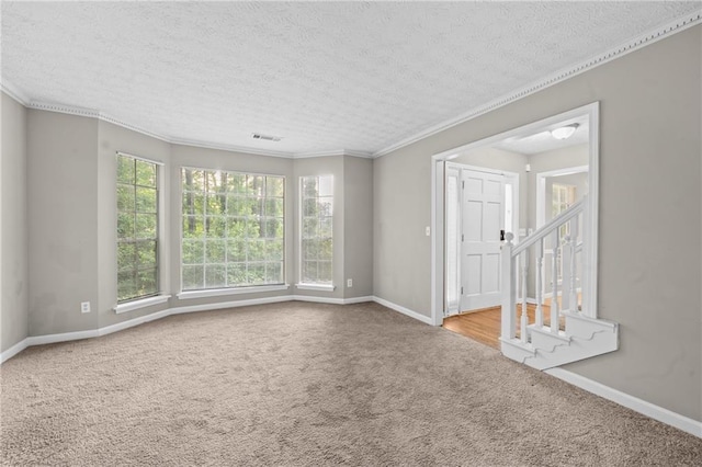 470 Piney Way SW, Atlanta, GA 30331 - empty room with carpet, baseboards, a textured ceiling, and ornamental molding
