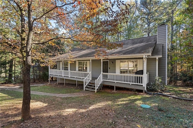 view of front of home with covered porch