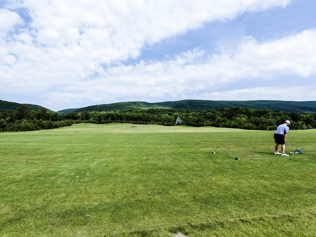 view of property's community featuring a yard