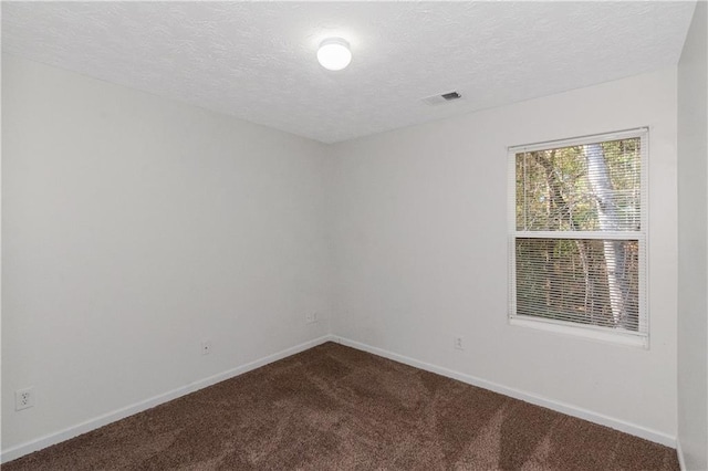 spare room with carpet floors and a textured ceiling