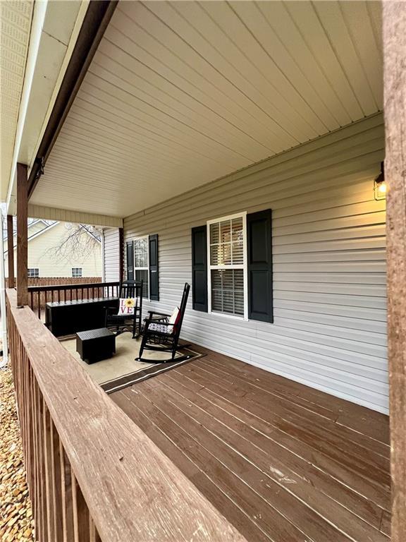 deck featuring an outdoor living space