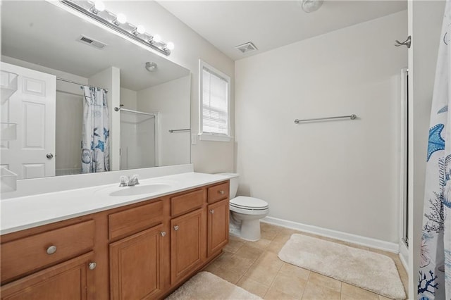 2545 Gatewater Ct, Cumming, GA 30040 - full bath featuring vanity, curtained shower, tile patterned flooring, and toilet