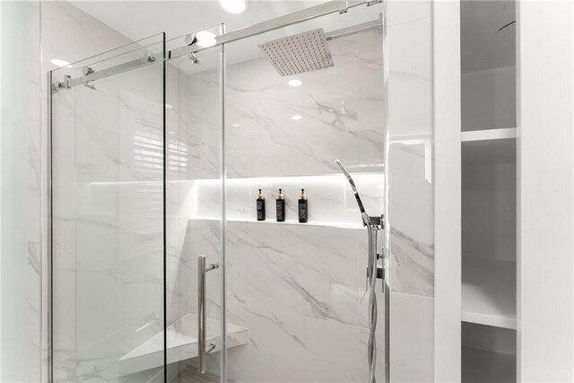 1283 Woodleigh Rd SW, Marietta, GA 30008 - bathroom with a shower with shower door