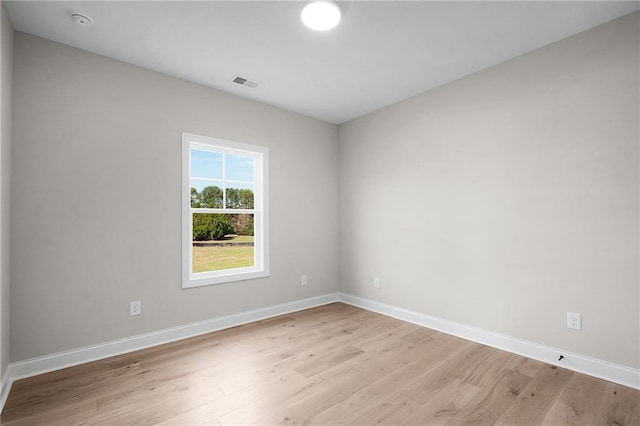 empty room featuring light wood-type flooring