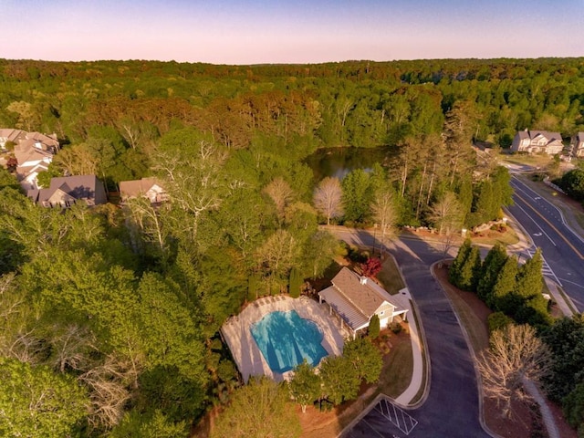 view of aerial view at dusk